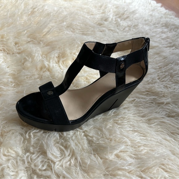 Calvin Klein black open toed wedges - Picture 3 of 3